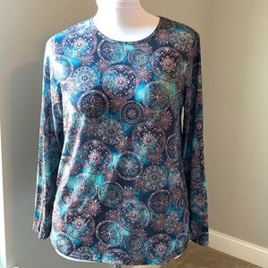 MISSLOOK Blue Celestial Long Sleeve Tee 2XL